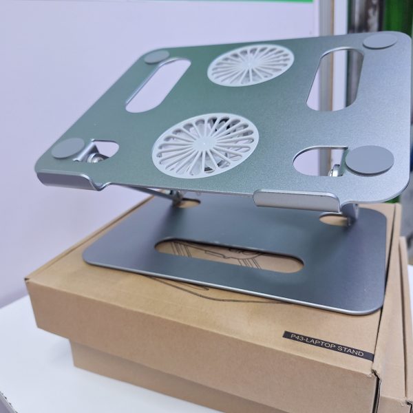 Adjustable Type C powered metallic laptop stand with rgb