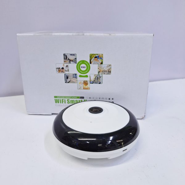 Fish eye 2 way audio remote  view  surveillance PTZ  wifi camera resemble smoke detector