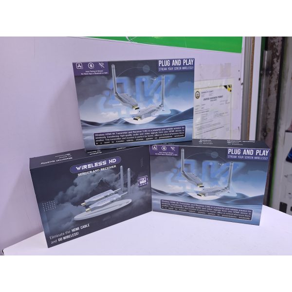 4K Full HD Powered 2 way Wireless hdmi extender with antenna  50m