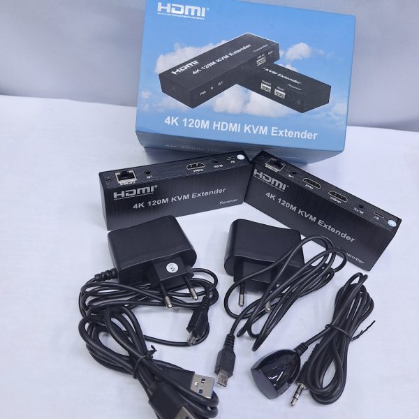 Powered 120M KVM hdmi +USB extender over Cat 6 RJ45