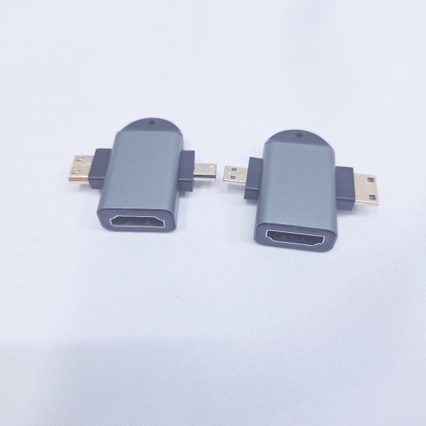 Metallic 2 in 1 adapter Mini & micro hdmi connector