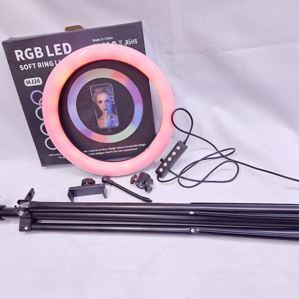 RGB 10 inch & 3 mode ring light with phone holder and 2.2M tripod stand for livestream and pictures