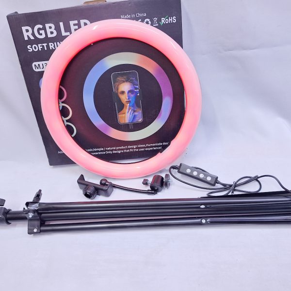 RGB 12 inch & 3 mode ring light with phone holder and 2.2M tripod stand for livestream and pictures