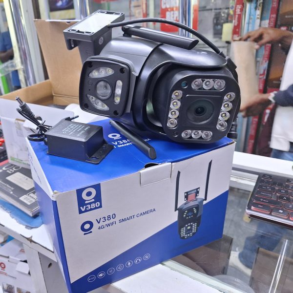 V380 Pro Dual lens 2 cameras V380 Pro Wifi & Lan outdoor waterproof 2 way audio  PTZ camera 12V charger CCTV security camera