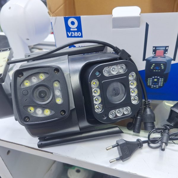 V380 pro Dual lens 2 cameras V380 Pro 4G & Lan outdoor waterproof 2 way audio  PTZ camera 12V charger CCTV security camera