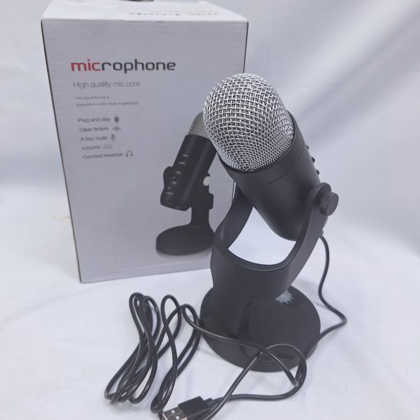 large diaphgram usb condenser studio microphone with tripod stand & voice , Echo, mute  knob and jack port