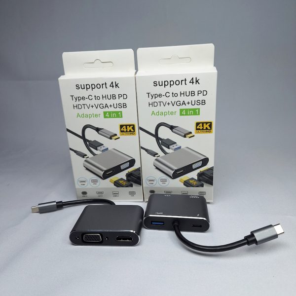 type C hub 4 in 1  ports( hdmi  usb ports type c port & VGA port)